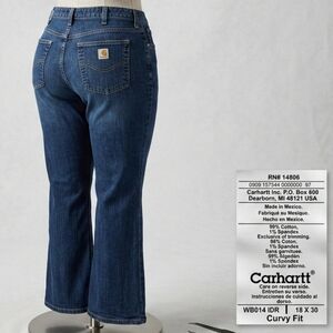 Carhartt Curvy Fit Bootcut Jeans Medium Wash Size 18x30